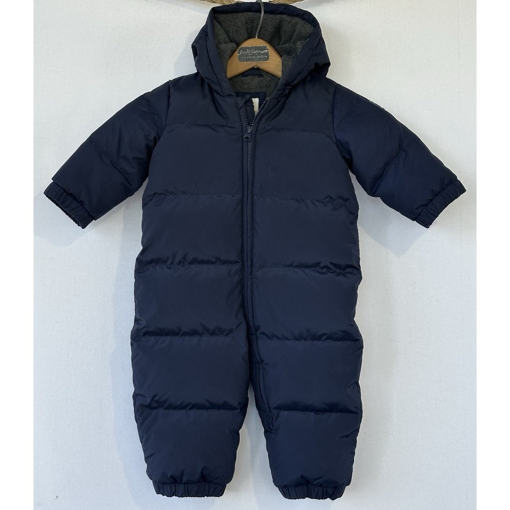 baby Gap Duck Down SnowSuit Hooded Blue Sz 12-18 months
